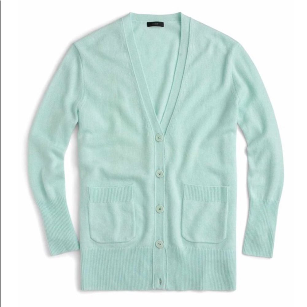 JCrew oversized wool blend cardigan, Heather aqua